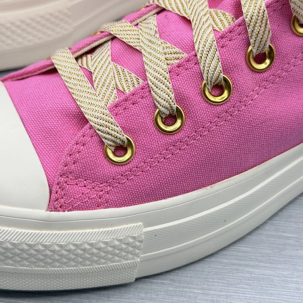 Converse By You Women's 9 Chuck Taylor Platform Pink Gold Low Top 171210C